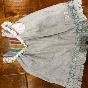 Wildling Charming Gray Kids Dress with Rainbow Accents
